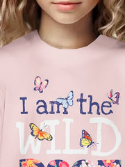 Girls boys WILD ROSE Graphic Short Sleeve T shirt Summer Sports