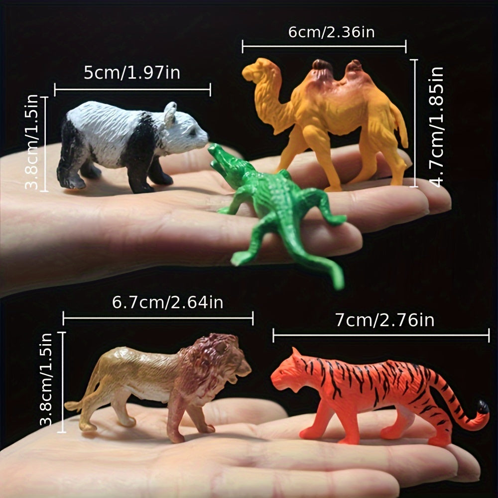 Set of 53 Mini Jungle Animal Models with Toys & Puzzles for Kids