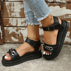 Women's Platform Sandals Chain Decor Summer Sandals
