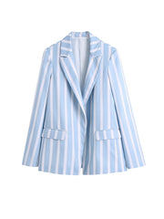 Open Front Lapel Neck Blazer Long Sleeve for Office & Work