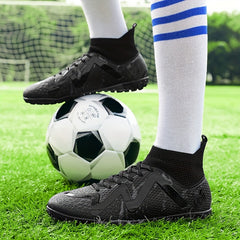 Men's High Top Turf Football Boots Anti-skid Lace-Up TF Soccer Cleats