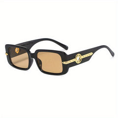 Y2K Square Sunglasses Metal Clover Hollow Glasses UV400
