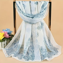 Vintage Geometric Print Chiffon Scarf Boho Thin Windproof Shawl