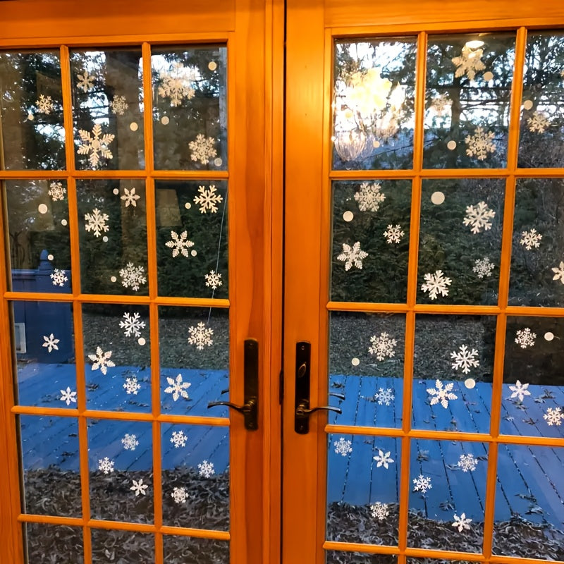 Snowflake Christmas Stickers Window Decoration Holiday Party Supplies
