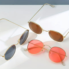 Round Metal Sunglasses Women Men UV400
