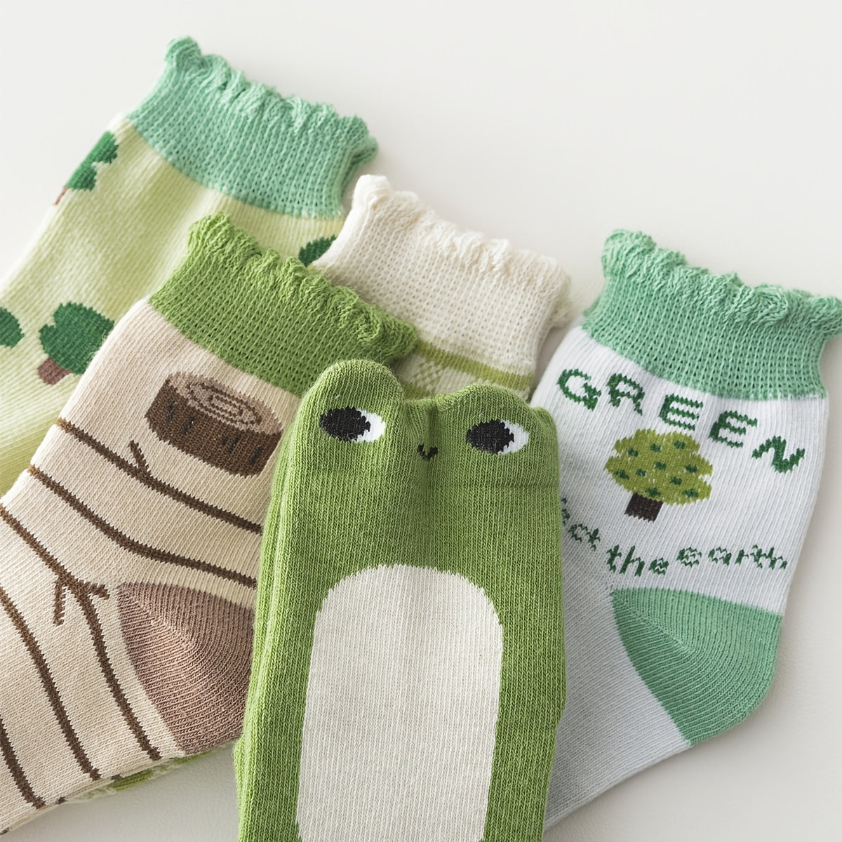 5pairs Baby Boys Kids Animal Plant Pattern Socks Toddler Children's Socks