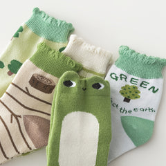 5pairs Baby Boys Kids Animal Plant Pattern Socks Toddler Children's Socks