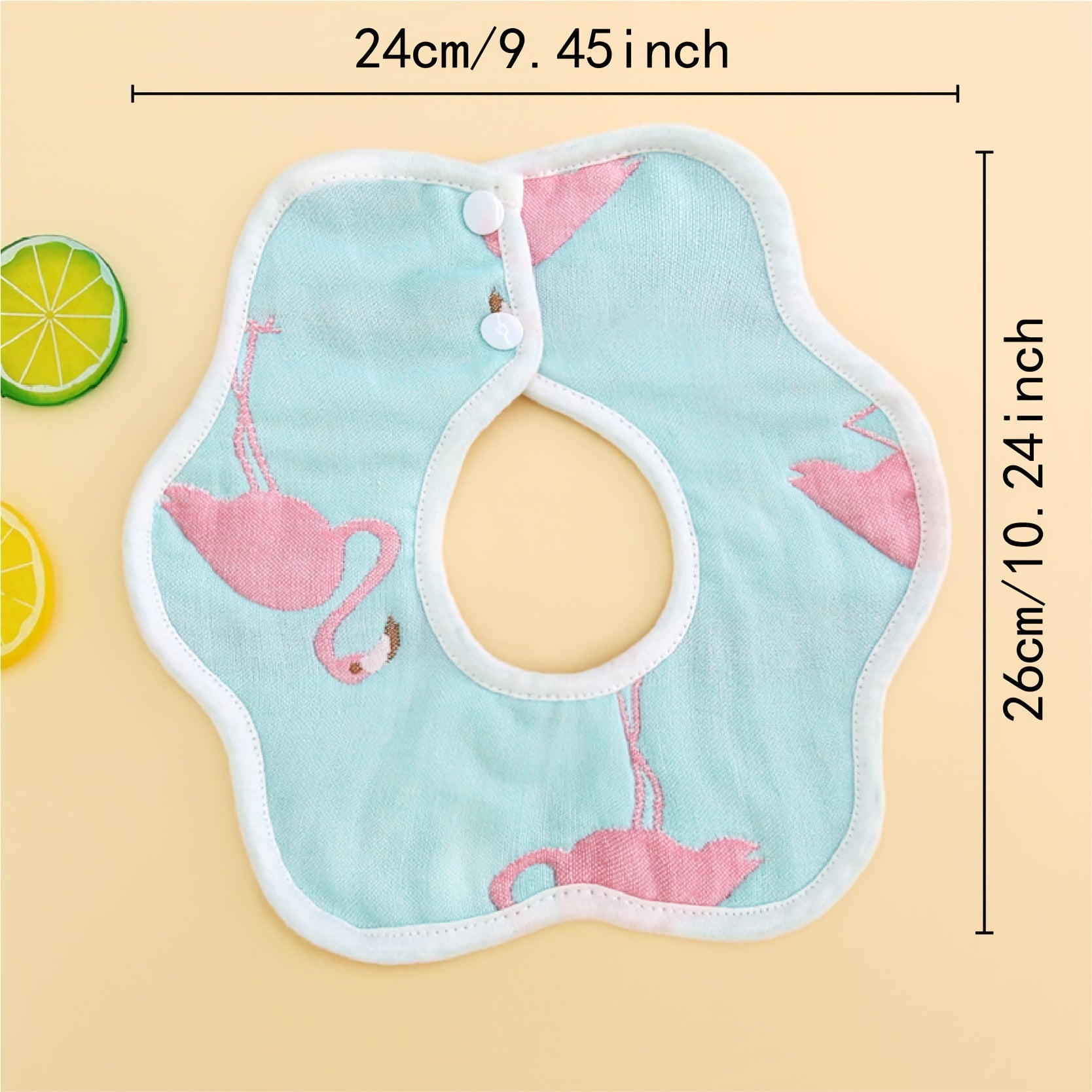 Baby Petal Bib Cotton Gauze 360 Rotation 6-layer Washable Cartoon Bib