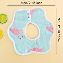 Baby Petal Bib Cotton Gauze 360 Rotation 6-layer Washable Cartoon Bib