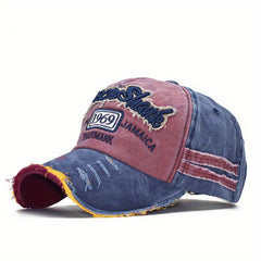 Unisex Sunshade Distressed Baseball Cap With Embroidery
