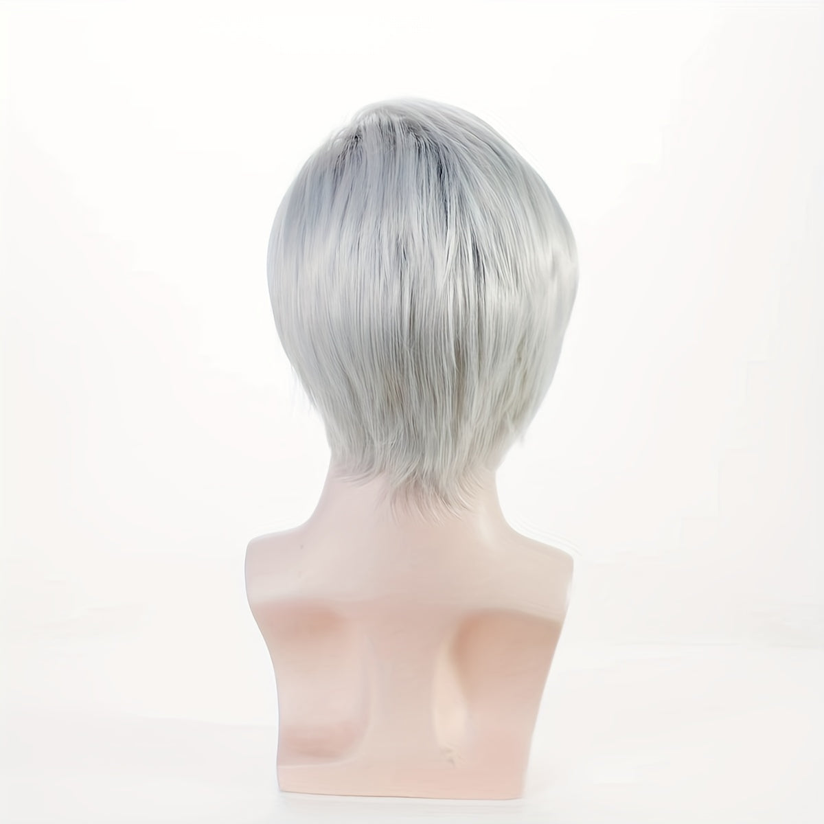Short Metallic Grey Silver Ombre Wig for Men