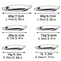Electroplated Metal Spoon Fishing Lures 7g-40g with Hooks