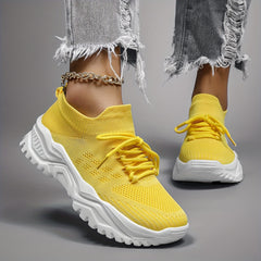 Women's Breathable Mesh Lace Up Sneakers Lightweight Sports Shoes