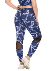 Camo Print Mesh Fitness Leggings Women Plus Size Breathable Sports Leggings