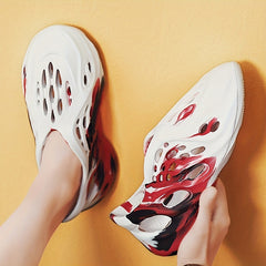 Men's Tie Dye Breathable Cut Out Foam Sneakers
