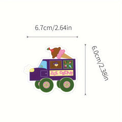 106pcs Ice Cream Waterproof Vinyl Stickers Scrapbook Laptop Bumper Skateboard