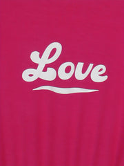 Love Print Casual Two piece Set Crew Neck Long Sleeve Tops & Elastic Waist Jogge
