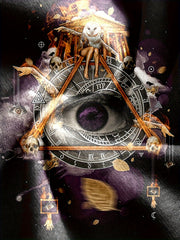 Eye And Triangle Pattern Print Men's Short Sleeve Comfy T-shirt