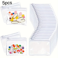10pcs Travel Pill Pouch Bags Zippered Pouch Set Reusable Baggies