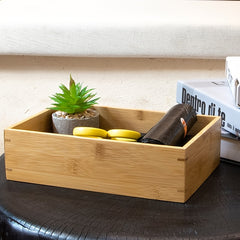 Bamboo Kitchen Drawer Storage Box Cutlery Partition Household Organizer
