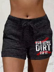Dirt Print Drawstring Shorts - Summer & Spring Casual Style