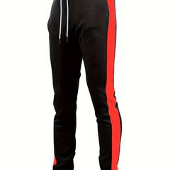 Side Patchwork Vertical Block Men s Drawstring Sweatpants