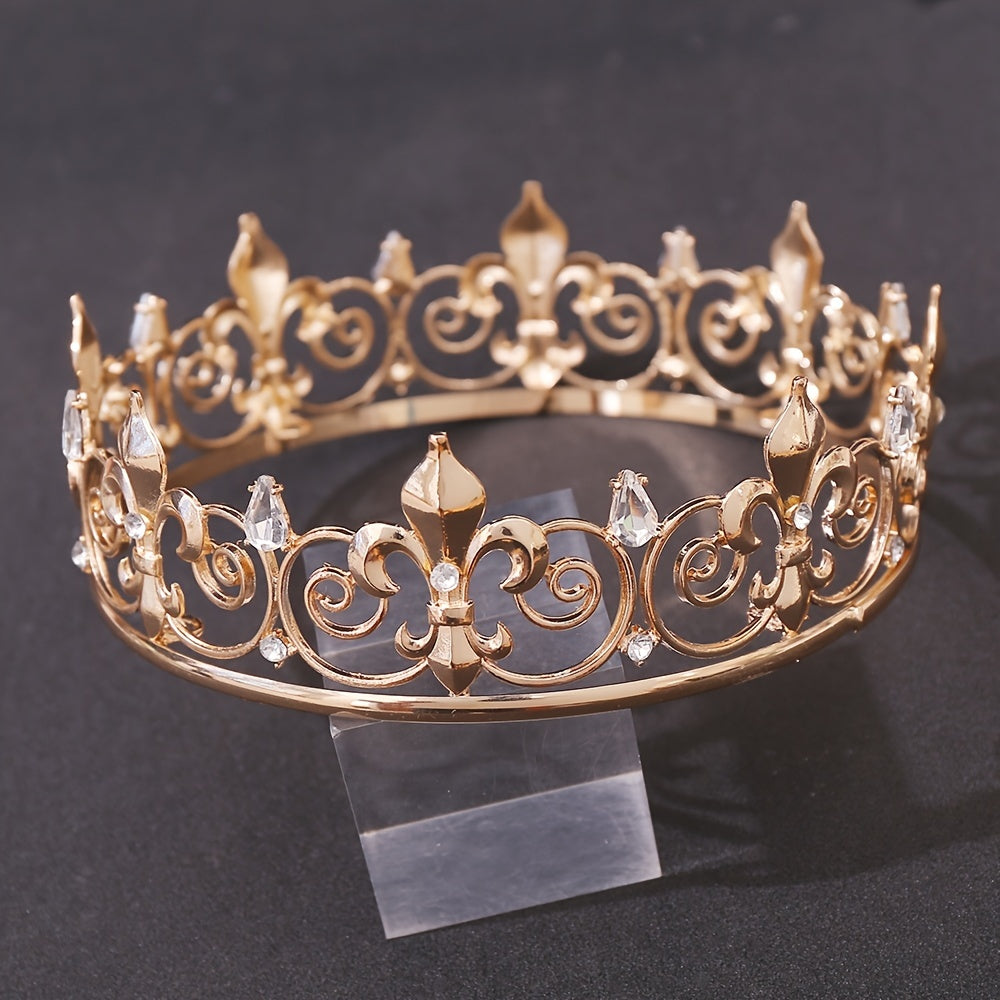 Royal Round Crown Metal Crowns And Tiaras For Cosplay Prom Party Decorations