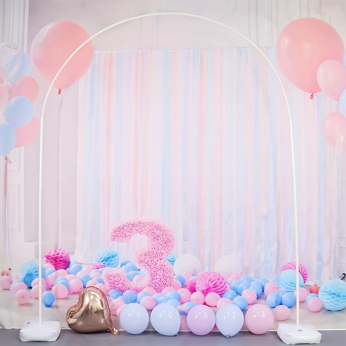 4 in 1 Wedding Arch Stand Backdrop Balloon Ring