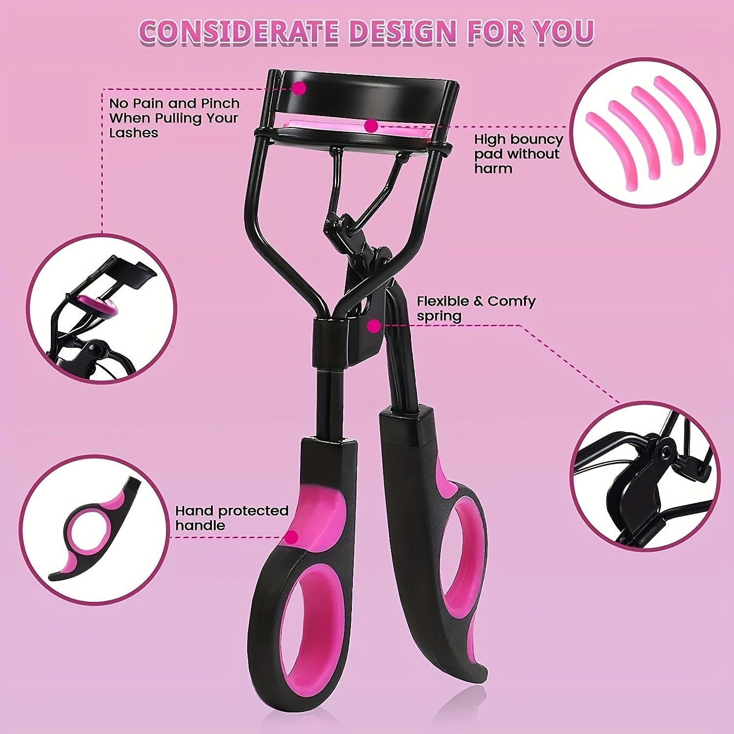 Eyelash Curler and Eyebrow Brush Kit - Lash Curler, Mascara Brushes