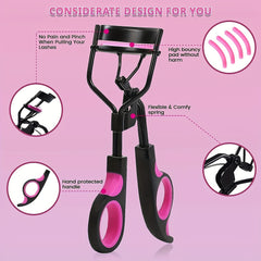 Eyelash Curler and Eyebrow Brush Kit - Lash Curler, Mascara Brushes