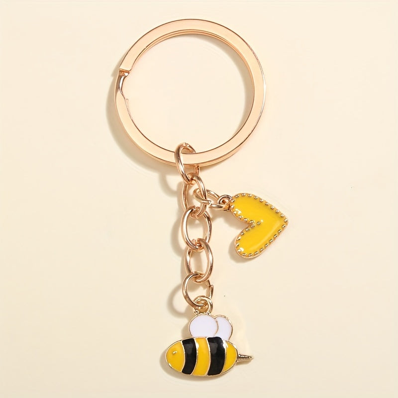 Cartoon Bee Keychain Animal Key Ring Purse Bag Backpack Car Charm