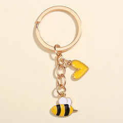 Cartoon Bee Keychain Animal Key Ring Purse Bag Backpack Car Charm