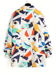Geometric Print Men's Long Sleeve Shirt