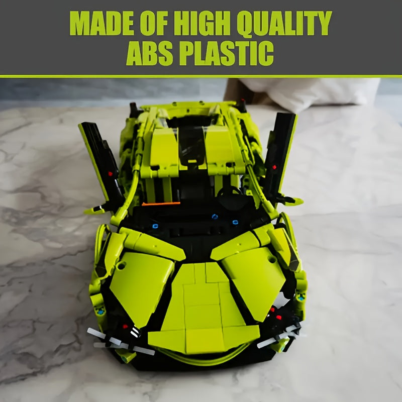 Creative Green Sports Car Building Block Model - DIY Fun Gift