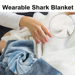 Shark Blanket Wearable Shark Blanket Hoodie Flannel Warm Sleeping Bag