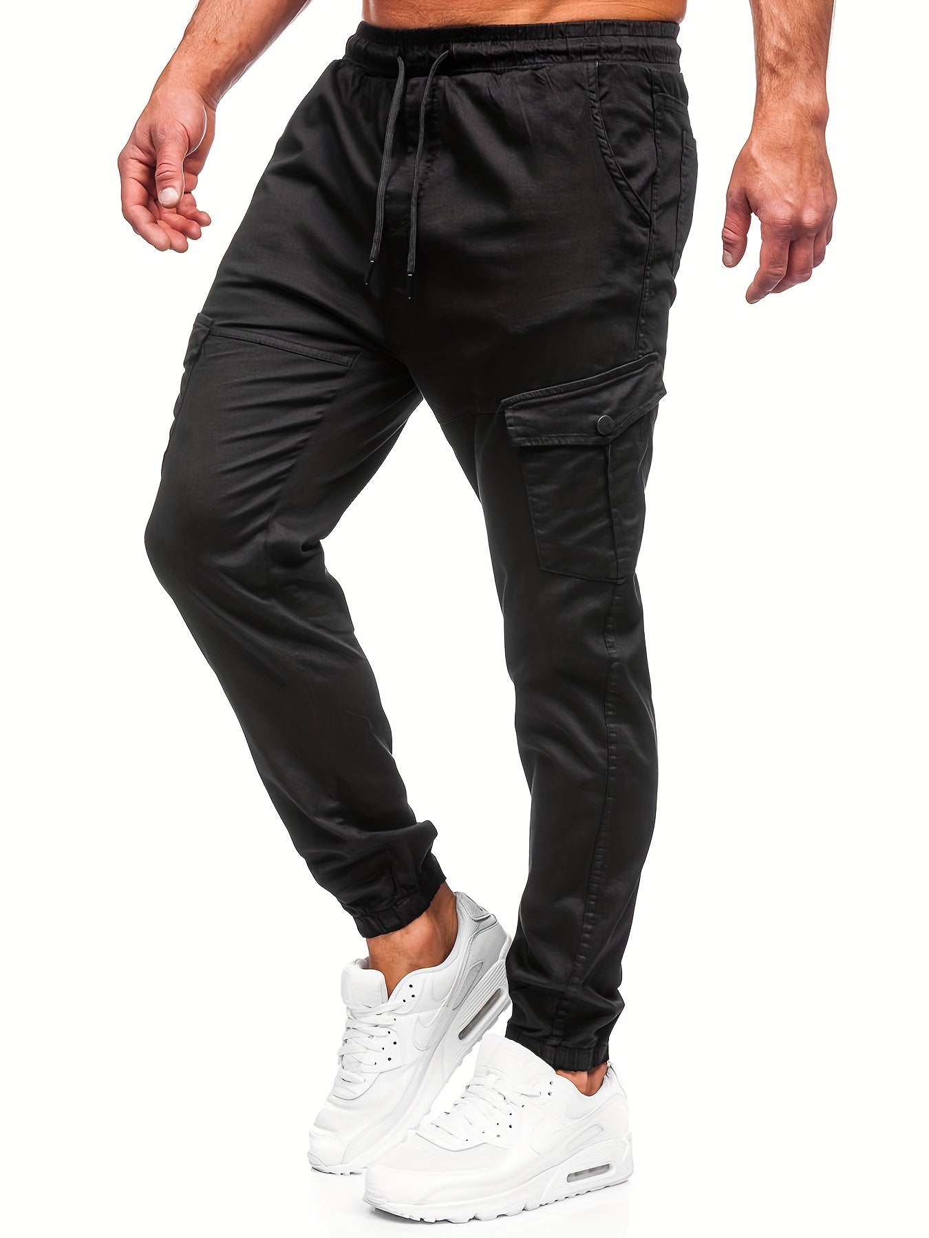 Men's Casual Pocket Joggers Waist Drawstring Outdoor Pants