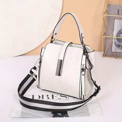 Vintage Leather Crossbody Bag for Women Large Capacity with Removable Strap