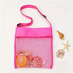Shell Collection Pouch Storage Beach Toy Bag with Shoulder Strap
