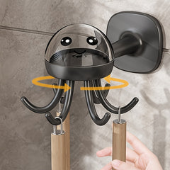 Kitchen Rotating Hook Utensil Storage Rack Wall Mounted Shelf