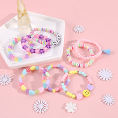 Rainbow Beaded Bracelets for Girls