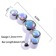 Opal Tragus Nose Ring Surgical Steel Cartilage Piercing