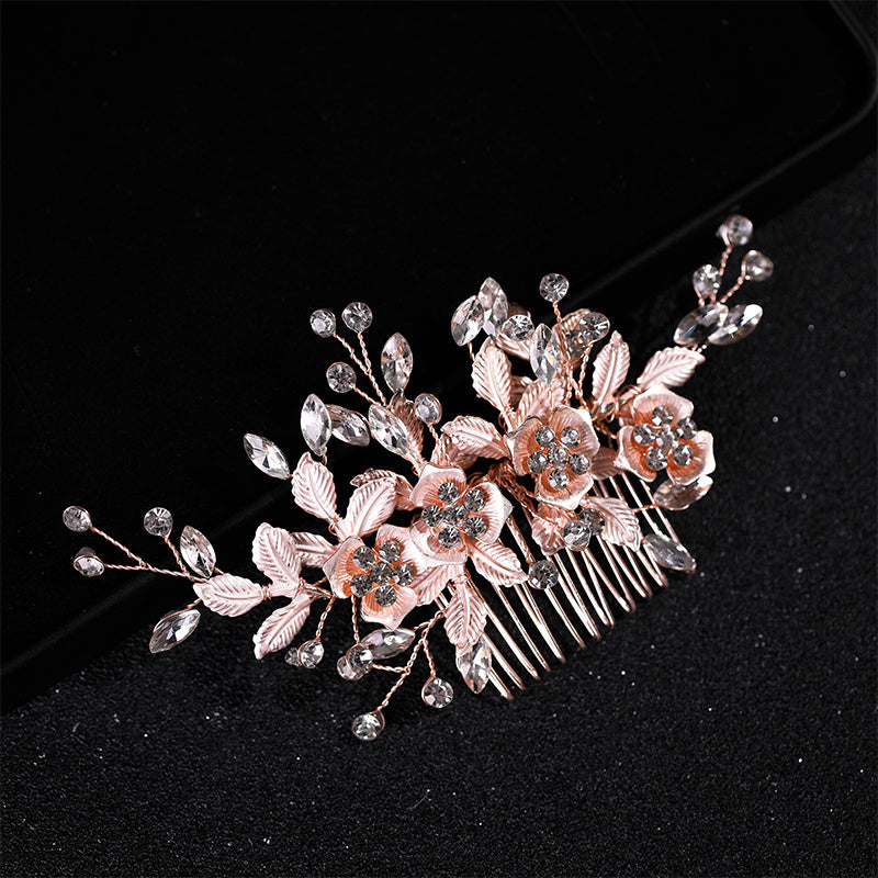 Leaf Rhinestone Hair Comb Hairpin for Party Favor Decorations
