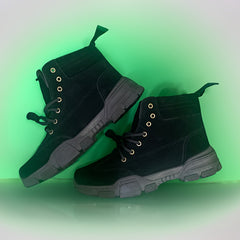 Men's High Top Solid Boots Comfy Non Slip Durable Lace Up Shoes