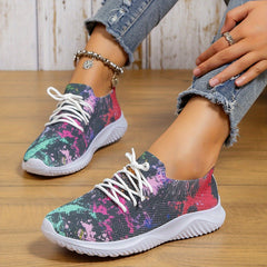 Colorful Mesh Lightweight Running Shoes Breathable Casual Wear Non Slip Sneakers