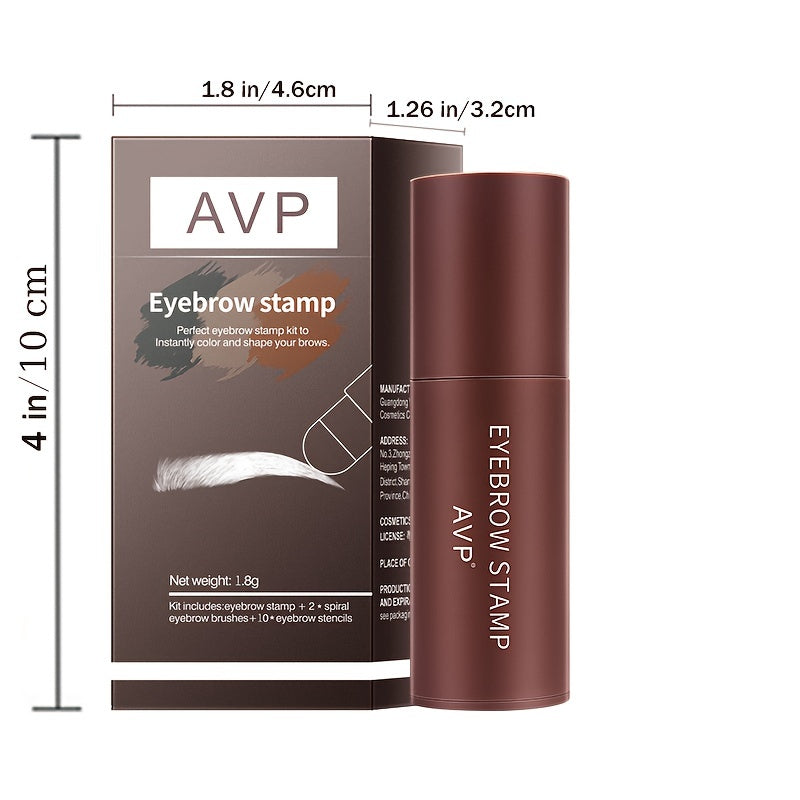 Waterproof Eyebrow Shaping Set with Stencil, Powder Stick & Brush