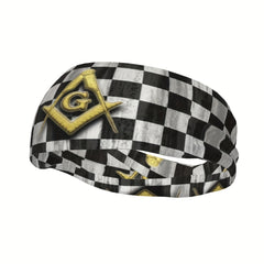 Freemason Emblem Headband Wide Sweatband for Sport Fitness