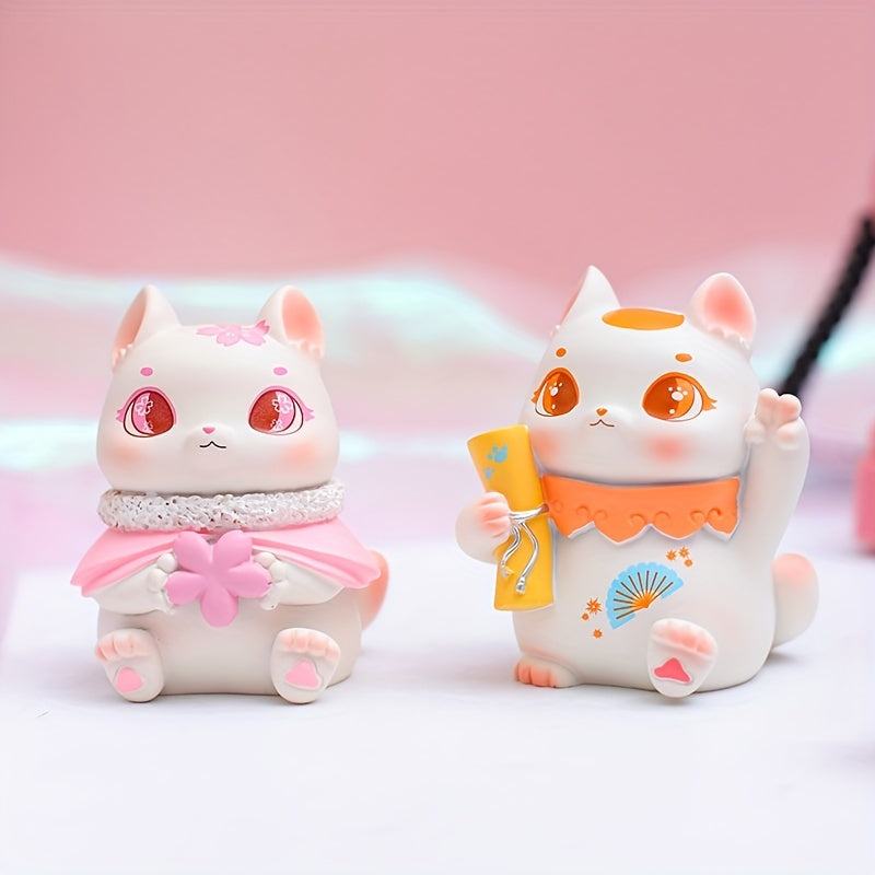 1 Pc Random Lucky Cat Anime Figure Toy Gift For Mom Desktop Decor