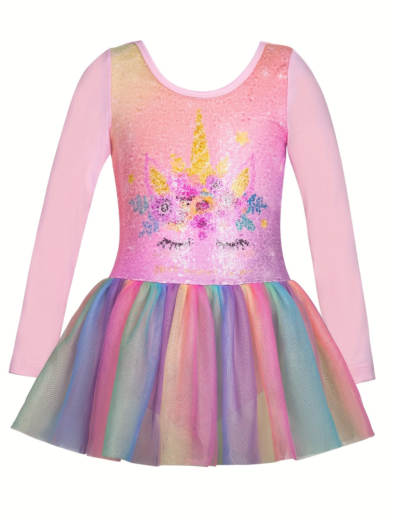 Unicorn Print Rainbow Tutu Ballet Leotard