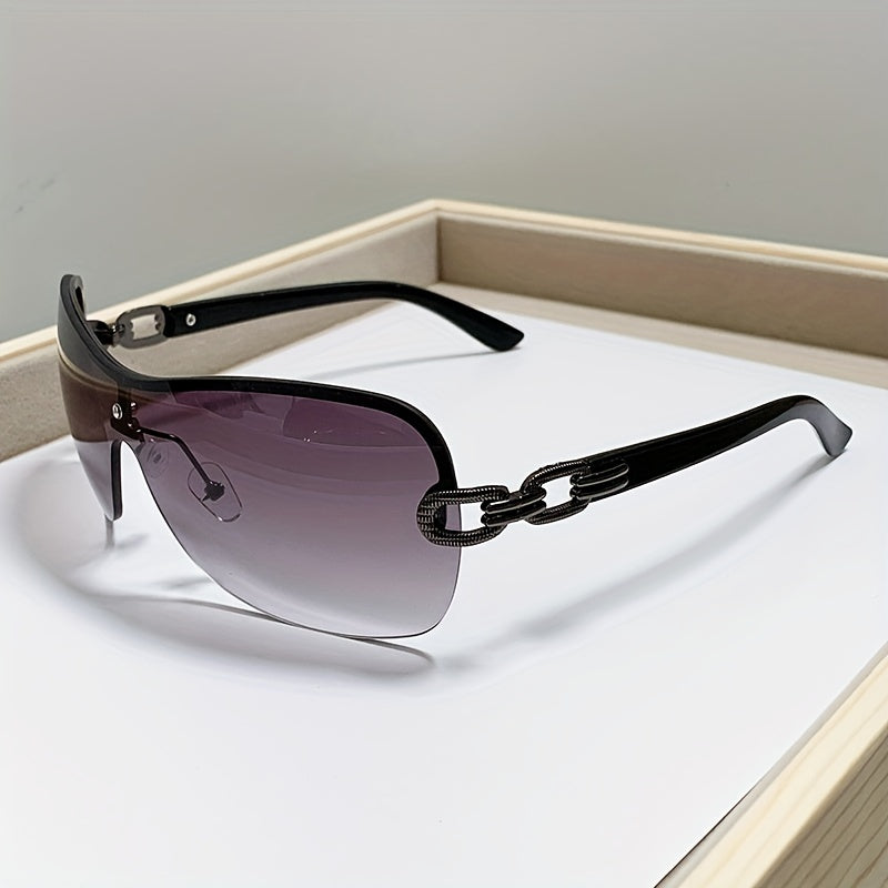 Y2K Sunglasses Semi Rimless Gradient Glasses