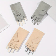 2 Pairs Fingerless Short Gloves Unisex Cycling UV Protection Touch Gl